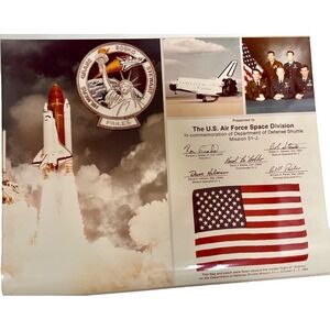 Glossy Poster USAF Space Division Defense Shuttle Mission 51J   20" x 16"
